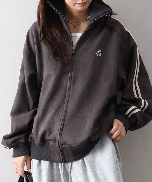 SpRay(スプレイ)の「【秋物先取り/こなれ感】スエードポンチトラックジャケット(その他アウター・レディース・ブラック系その他2/ブラウン/ピンクベージュ/ベージュ系その他/ホワイト系その他2/スミクロ・FREE)」の11枚目の写真