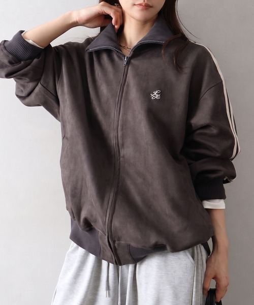 SpRay(スプレイ)の「【秋物先取り/こなれ感】スエードポンチトラックジャケット(その他アウター・レディース・ブラック系その他2/ブラウン/ピンクベージュ/ベージュ系その他/ホワイト系その他2/スミクロ・FREE)」の19枚目の写真