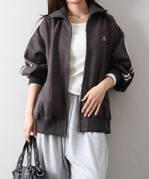 SpRay(スプレイ)の「【秋物先取り/こなれ感】スエードポンチトラックジャケット(その他アウター・レディース・ブラック系その他2/ブラウン/ピンクベージュ/ベージュ系その他/ホワイト系その他2/スミクロ・FREE)」の20枚目の写真