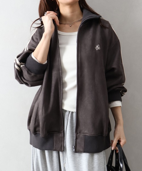 SpRay(スプレイ)の「【秋物先取り/こなれ感】スエードポンチトラックジャケット(その他アウター・レディース・ブラック系その他2/ブラウン/ピンクベージュ/ベージュ系その他/ホワイト系その他2/スミクロ・FREE)」の21枚目の写真