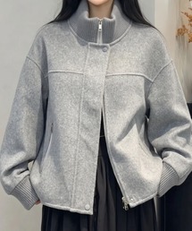 ウール混スタンドカラーブルゾン
