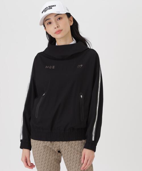 MASTER BUNNY EDITION(マスターバニーエディション)の「ドビー凹凸ストライプフーディプルオーバー (WOMENS)(ブルゾン・レディース・ブラウン/ブラック・MEDIUM/LARGE/SMALL)」の3枚目の写真