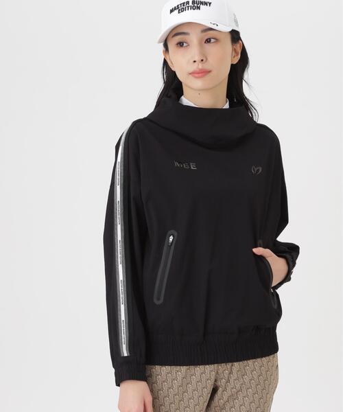 MASTER BUNNY EDITION(マスターバニーエディション)の「ドビー凹凸ストライプフーディプルオーバー (WOMENS)(ブルゾン・レディース・ブラウン/ブラック・MEDIUM/LARGE/SMALL)」の4枚目の写真