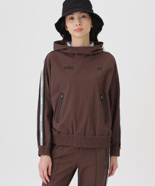 MASTER BUNNY EDITION(マスターバニーエディション)の「ドビー凹凸ストライプフーディプルオーバー (WOMENS)(ブルゾン・レディース・ブラウン/ブラック・MEDIUM/LARGE/SMALL)」の11枚目の写真