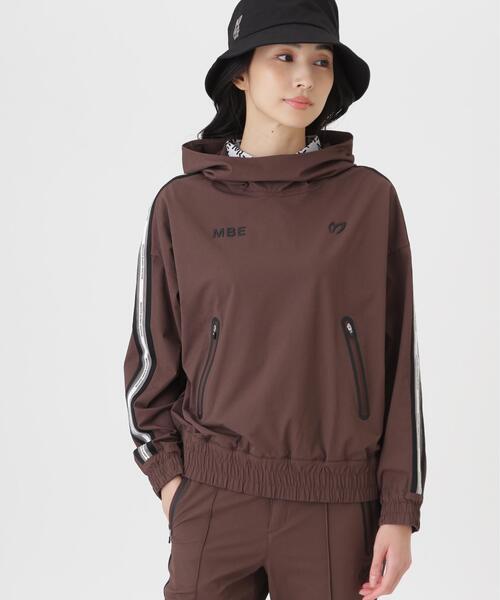 MASTER BUNNY EDITION(マスターバニーエディション)の「ドビー凹凸ストライプフーディプルオーバー (WOMENS)(ブルゾン・レディース・ブラウン/ブラック・MEDIUM/LARGE/SMALL)」の12枚目の写真