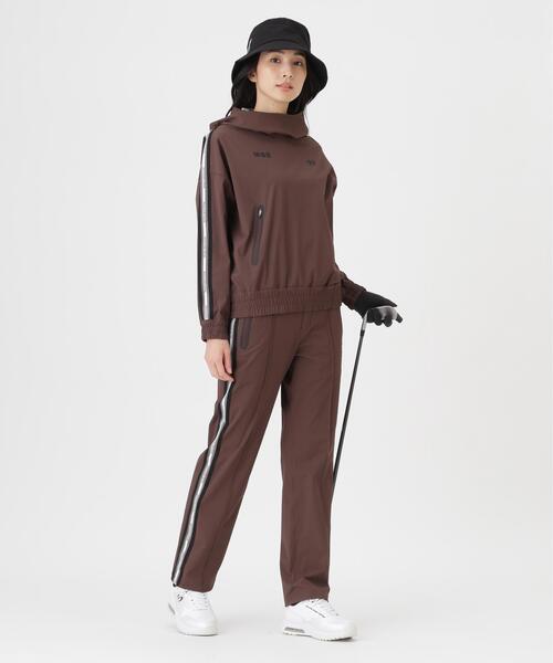 MASTER BUNNY EDITION(マスターバニーエディション)の「ドビー凹凸ストライプフーディプルオーバー (WOMENS)(ブルゾン・レディース・ブラウン/ブラック・MEDIUM/LARGE/SMALL)」の14枚目の写真
