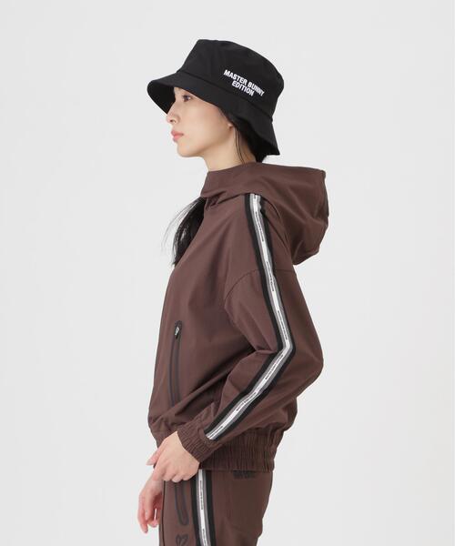 MASTER BUNNY EDITION(マスターバニーエディション)の「ドビー凹凸ストライプフーディプルオーバー (WOMENS)(ブルゾン・レディース・ブラウン/ブラック・MEDIUM/LARGE/SMALL)」の16枚目の写真