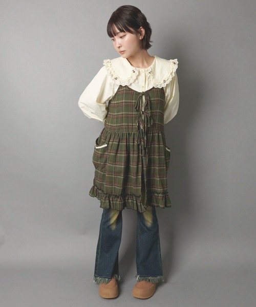 SPINNS(スピンズ)の「長袖ブラウス/小花柄丸襟/NEO森ガール(シャツ/ブラウス・レディース・ブラウン/オフホワイト/アイボリー・ONESIZE)」の10枚目の写真