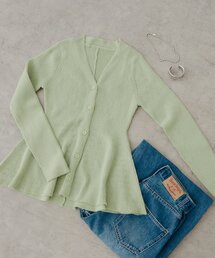 【WEB限定】Vネックペプラムカーディガン