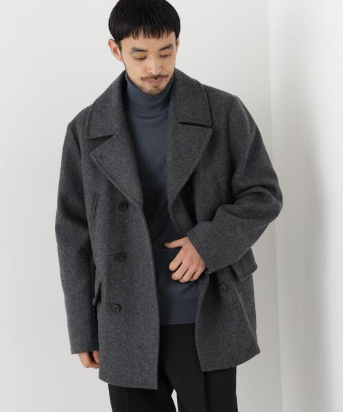 NANO universe(ナノユニバース)の「「NEW ON COAT」ウール/NショートPコート(ピーコート・メンズ・ネイビー/チャコール・L/S/M)」の3枚目の写真