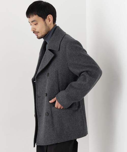 NANO universe(ナノユニバース)の「「NEW ON COAT」ウール/NショートPコート(ピーコート・メンズ・ネイビー/チャコール・L/S/M)」の4枚目の写真