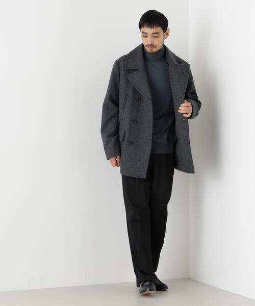NANO universe(ナノユニバース)の「「NEW ON COAT」ウール/NショートPコート(ピーコート・メンズ・ネイビー/チャコール・L/S/M)」の6枚目の写真