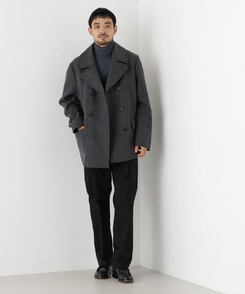 NANO universe(ナノユニバース)の「「NEW ON COAT」ウール/NショートPコート(ピーコート・メンズ・ネイビー/チャコール・L/S/M)」の7枚目の写真