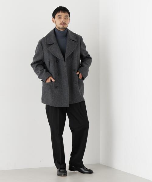 NANO universe(ナノユニバース)の「「NEW ON COAT」ウール/NショートPコート(ピーコート・メンズ・ネイビー/チャコール・L/S/M)」の8枚目の写真