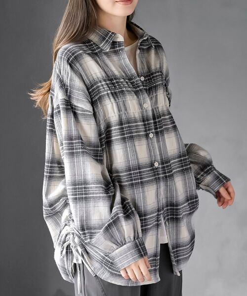 rps(アールピーエス)の「ホットフィックスチェックシャーリングシャツ(シャツ/ブラウス・レディース・キャメル/ブラウン/アイボリー・フリー)」の2枚目の写真