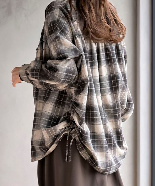 rps(アールピーエス)の「ホットフィックスチェックシャーリングシャツ(シャツ/ブラウス・レディース・キャメル/ブラウン/アイボリー・フリー)」の15枚目の写真