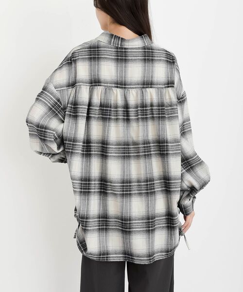 rps(アールピーエス)の「ホットフィックスチェックシャーリングシャツ(シャツ/ブラウス・レディース・キャメル/ブラウン/アイボリー・フリー)」の4枚目の写真