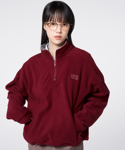 320SHOWROOM（320ショールーム）の「ツートーンフリースハーフジッププルオーバー レッド（Tシャツ/カットソー・レディース・レッド・FREE）」の2枚目の写真