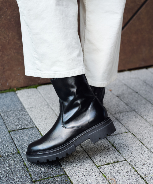 eness(エネス)の「ENESS/エネス COW LEATHER インサイドジップブーツ(ブーツ・レディース・ブラック・22.5cm/23.5cm/24.5cm)」の5枚目の写真