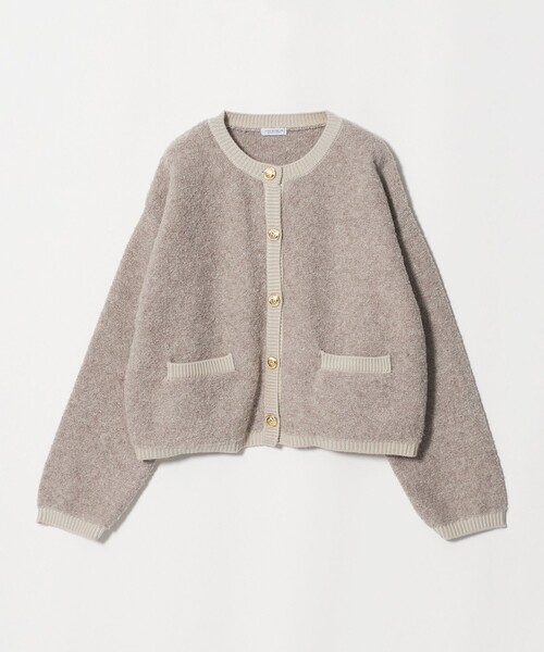 A DAY IN THE LIFE UNITED ARROWS(アデイインザライフユナイテッドアローズ)の「ループヤーン メタルボタン カーディガン <A DAY IN THE LIFE>(カーディガン/ボレロ・レディース・ダークグレー/ライム/ナチュラル/オフホワイト・FREE)」の4枚目の写真