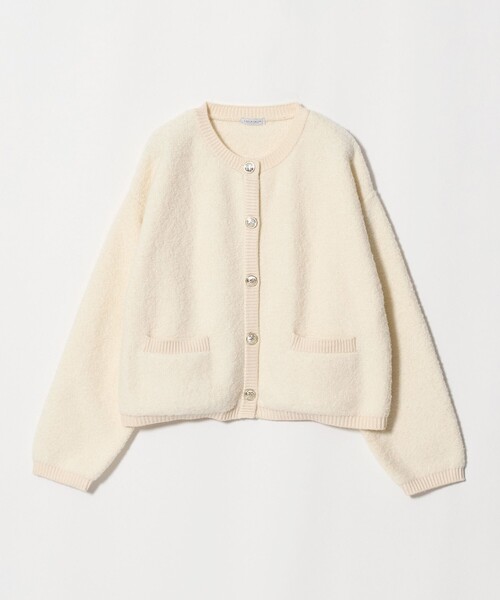 A DAY IN THE LIFE UNITED ARROWS(アデイインザライフユナイテッドアローズ)の「ループヤーン メタルボタン カーディガン <A DAY IN THE LIFE>(カーディガン/ボレロ・レディース・ダークグレー/ライム/ナチュラル/オフホワイト・FREE)」の2枚目の写真