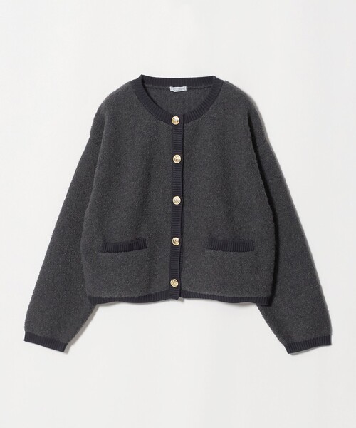 A DAY IN THE LIFE UNITED ARROWS(アデイインザライフユナイテッドアローズ)の「ループヤーン メタルボタン カーディガン <A DAY IN THE LIFE>(カーディガン/ボレロ・レディース・ダークグレー/ライム/ナチュラル/オフホワイト・FREE)」の3枚目の写真