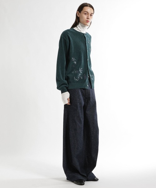 HARE(ハレ)の「フラワーシシュウクルーネックニットカーディガン(HARE)(カーディガン/ボレロ・メンズ・グリーン/イエロー/ブラック・FREE)」の18枚目の写真