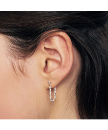 [sv925] sparkling italian chain earrings