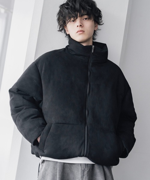 Rocky Monroe(ロッキーモンロー)の「新色追加 ダウンフェザー×機能性中綿ファイバーダウン オーバーサイズDEWSPOスエードハイブリッドジャケット(ダウンジャケット/コート・メンズ・ブラック/チャコール/グレー/ネイビー/オフホワイト/ブラック系/ブラウン/チャコールグレー・L/XL/M)」の3枚目の写真