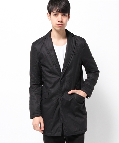 Revo.（レボ）の「ヘリンボーン起毛中綿チェスターコート（チェスターコート・メンズ・ネイビー/チャコールグレー/ブラック・2/1）」の2枚目の写真