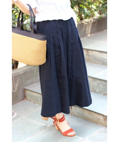 FIGARO Paris（フィガロパリ）の「リネンモダールポプリンパンツ◆（その他パンツ・レディース・チャコールグレー/ネイビー・38/36）」の2枚目の写真