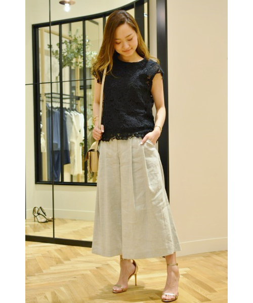 FIGARO Paris（フィガロパリ）の「リネンモダールポプリンパンツ◆（その他パンツ・レディース・チャコールグレー/ネイビー・38/36）」の10枚目の写真