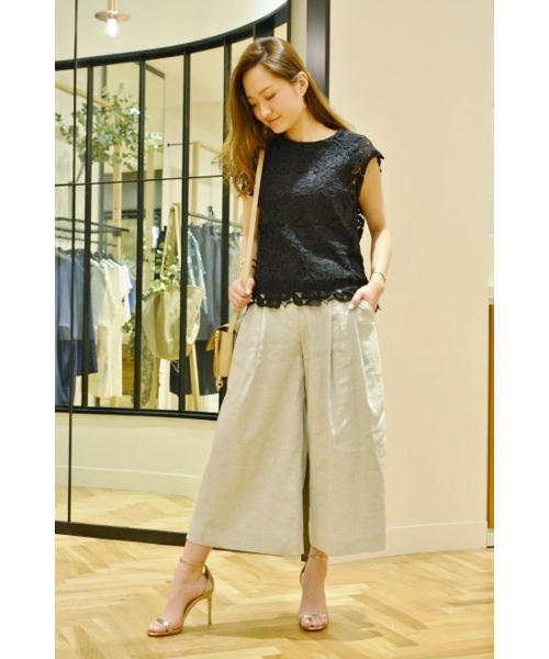 FIGARO Paris（フィガロパリ）の「リネンモダールポプリンパンツ◆（その他パンツ・レディース・チャコールグレー/ネイビー・38/36）」の11枚目の写真