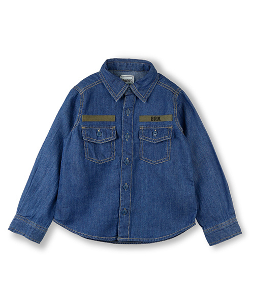 BRANSHES（ブランシェス）の「ミリタリーシャツ（シャツ/ブラウス・キッズ・ネイビー/カーキ・120cm/130cm/90cm/100cm/110cm/150cm/140cm）」の2枚目の写真