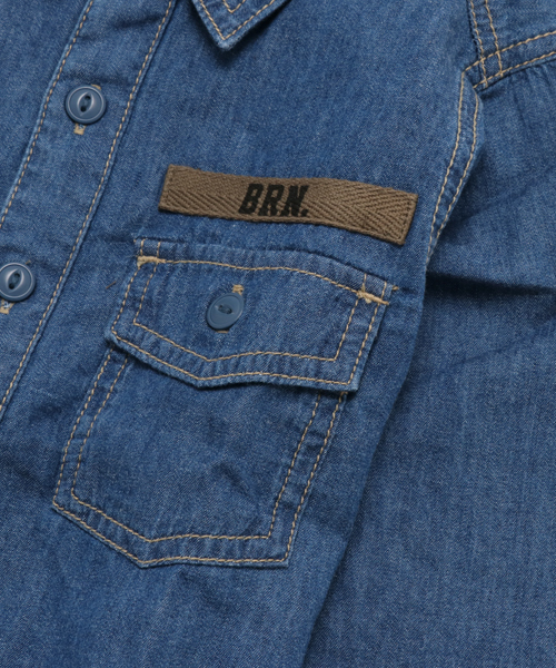 BRANSHES（ブランシェス）の「ミリタリーシャツ（シャツ/ブラウス・キッズ・ネイビー/カーキ・120cm/130cm/90cm/100cm/110cm/150cm/140cm）」の7枚目の写真