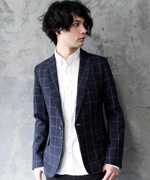 THE CASUAL(カジュアル)の「1つボタン ショート丈 テーラード ジャケット ノッチドラペル(テーラードジャケット)」|ブルー系その他2