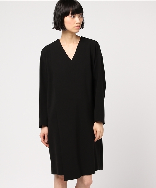 Enfold エンフォルド の スポンジダブルクロスvネックタックdrs ワンピース Wear