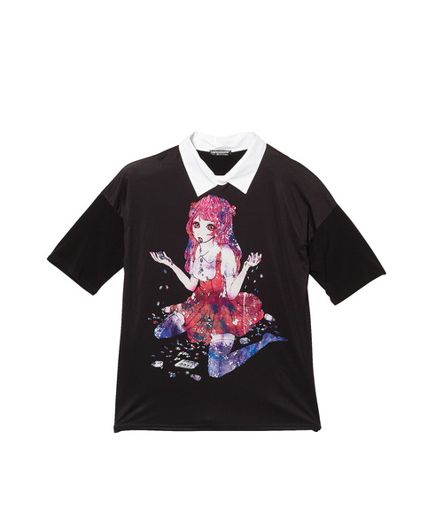 ダーティーガールズシャツ襟Tシャツ -メガビッグ-（Tシャツ