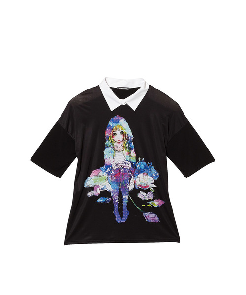 ダーティーガールズシャツ襟Tシャツ -メガビッグ-（Tシャツ
