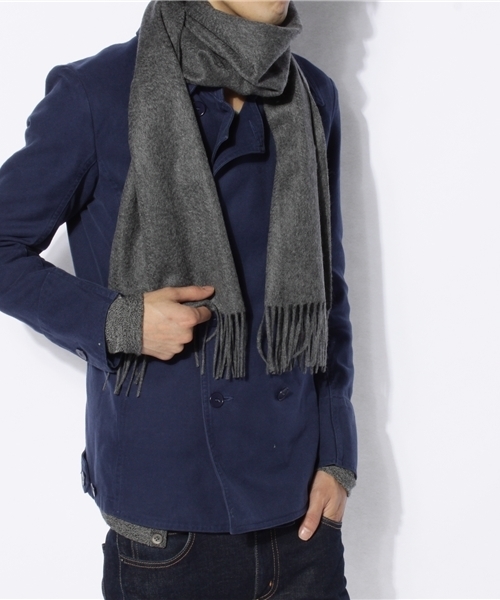 UNITED ARROWS（ユナイテッドアローズ）の「UA カシミヤマフラー◆（マフラー・メンズ・ブラック/ライトグレー/ダークグレー/ダークブラウン/ライトブルー/ネイビー/パープル・フリー）」の10枚目の写真