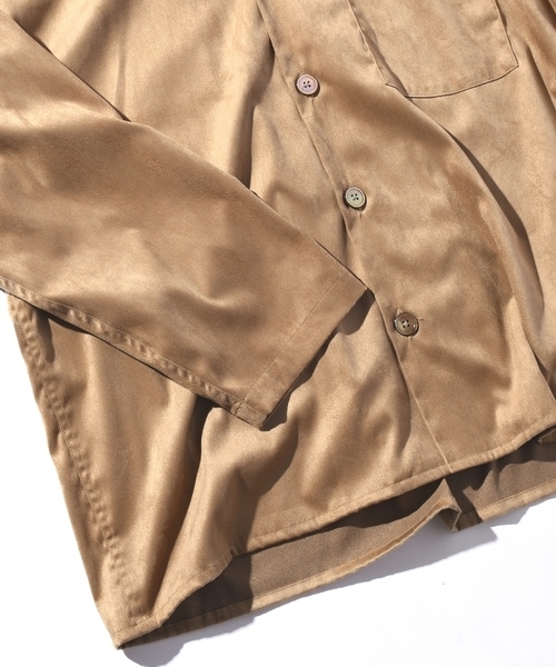 THE DAY(ザデイ)の「THE DAY×SHIPS JET BLUE: フェイクスエード キャンプカラーシャツ(シャツ/ブラウス・メンズ・ベージュ・LARGE/MEDIUM)」の4枚目の写真