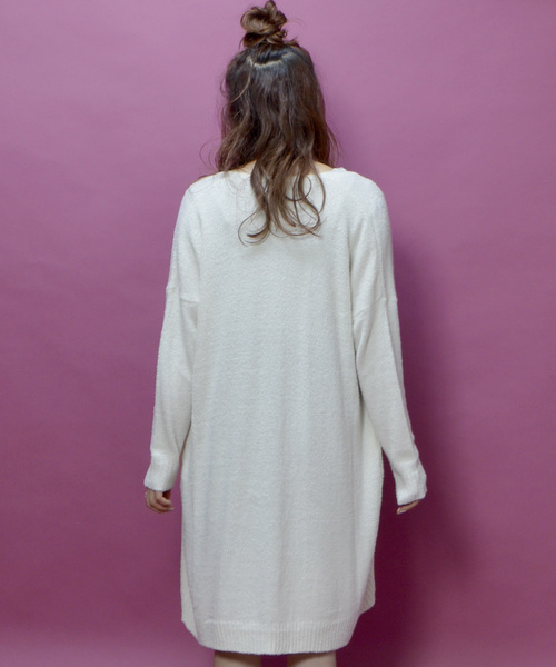 archives（アルシーヴ）の「フェザーロングトッパーカーディガン（カーディガン/ボレロ・レディース・オフホワイト/ブラック/グレー・MEDIUM）」の5枚目の写真