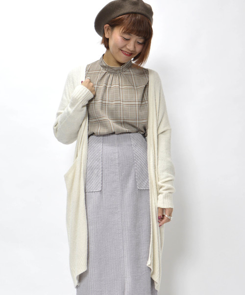 archives（アルシーヴ）の「フェザーロングトッパーカーディガン（カーディガン/ボレロ・レディース・オフホワイト/ブラック/グレー・MEDIUM）」の17枚目の写真