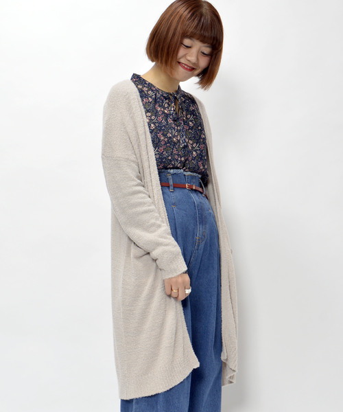 archives（アルシーヴ）の「フェザーロングトッパーカーディガン（カーディガン/ボレロ・レディース・オフホワイト/ブラック/グレー・MEDIUM）」の15枚目の写真