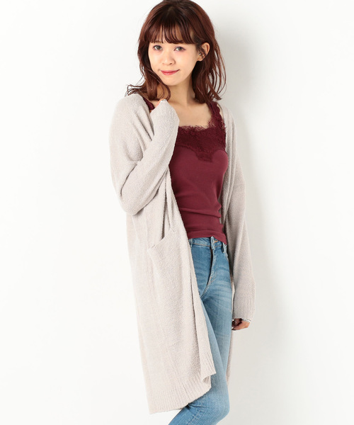 archives（アルシーヴ）の「フェザーロングトッパーカーディガン（カーディガン/ボレロ・レディース・オフホワイト/ブラック/グレー・MEDIUM）」の21枚目の写真