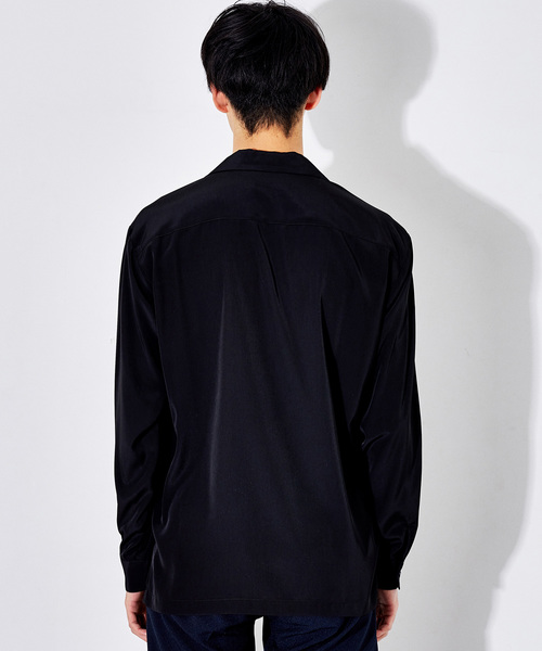 STUDIOUS（ステュディオス）の「【STUDIOUS】パレットデシンオープンカラーシャツ（シャツ/ブラウス・メンズ・ホワイト/ブラック/グリーン/イエロー/ブルー・1/2/3）」の8枚目の写真