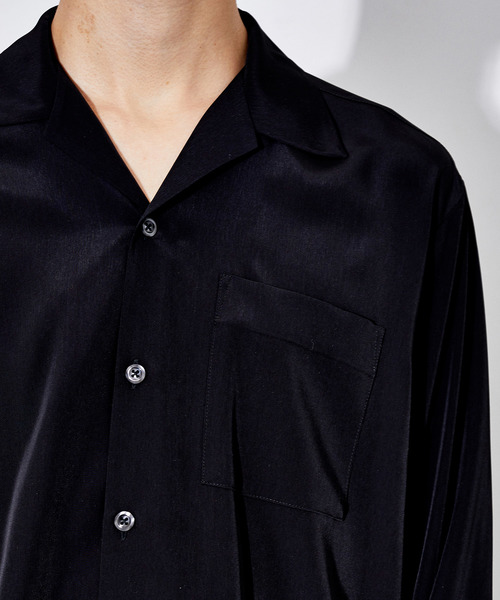 STUDIOUS（ステュディオス）の「【STUDIOUS】パレットデシンオープンカラーシャツ（シャツ/ブラウス・メンズ・ホワイト/ブラック/グリーン/イエロー/ブルー・1/2/3）」の9枚目の写真