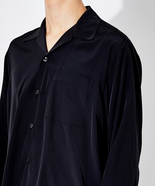 STUDIOUS（ステュディオス）の「【STUDIOUS】パレットデシンオープンカラーシャツ（シャツ/ブラウス・メンズ・ホワイト/ブラック/グリーン/イエロー/ブルー・1/2/3）」の10枚目の写真