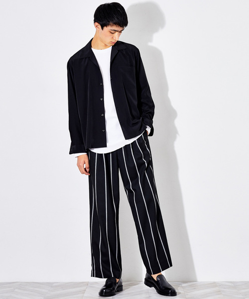 STUDIOUS（ステュディオス）の「【STUDIOUS】パレットデシンオープンカラーシャツ（シャツ/ブラウス・メンズ・ホワイト/ブラック/グリーン/イエロー/ブルー・1/2/3）」の12枚目の写真