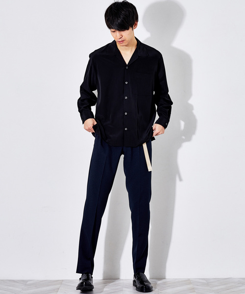 STUDIOUS（ステュディオス）の「【STUDIOUS】パレットデシンオープンカラーシャツ（シャツ/ブラウス・メンズ・ホワイト/ブラック/グリーン/イエロー/ブルー・1/2/3）」の13枚目の写真